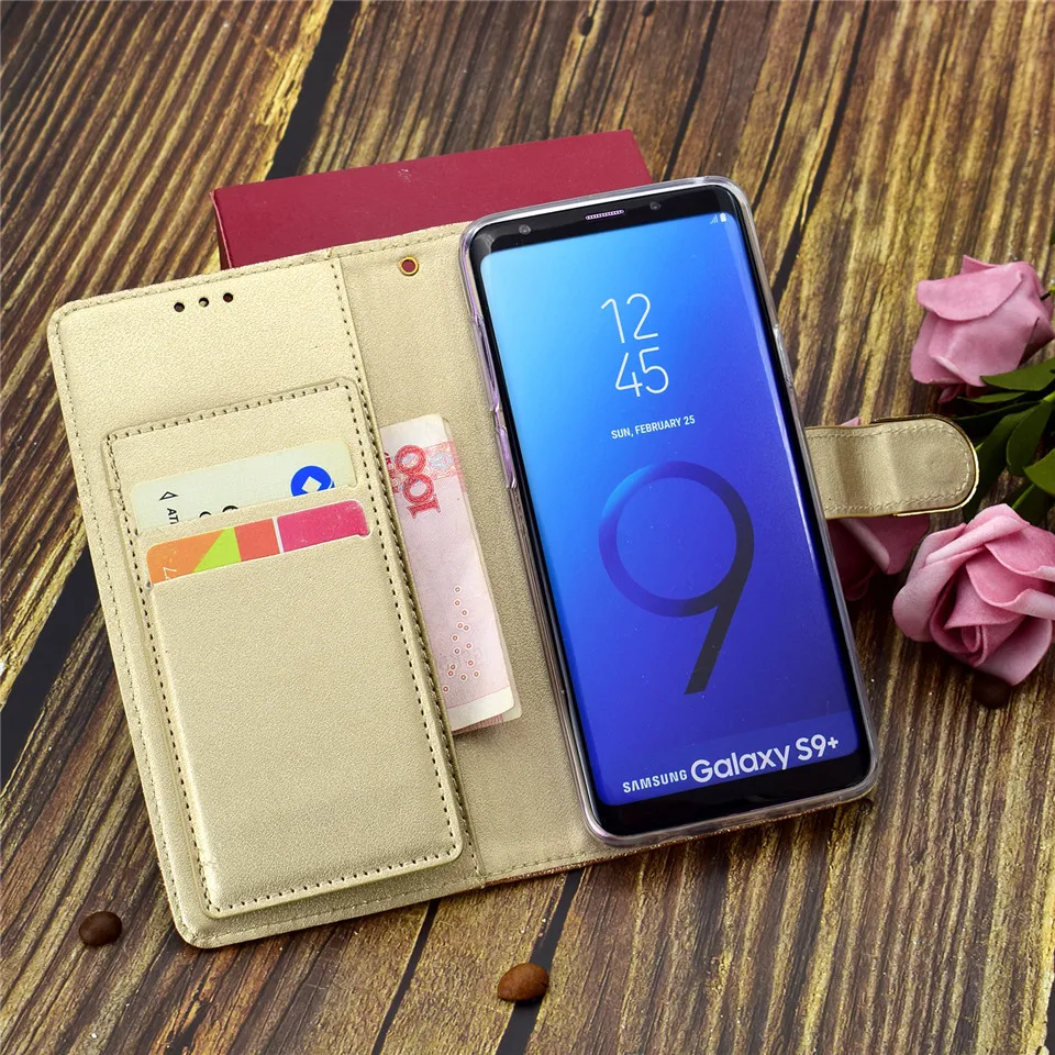 Роскошный кожаный бумажник блестящий зеркальный Чехол для мобильного телефона s