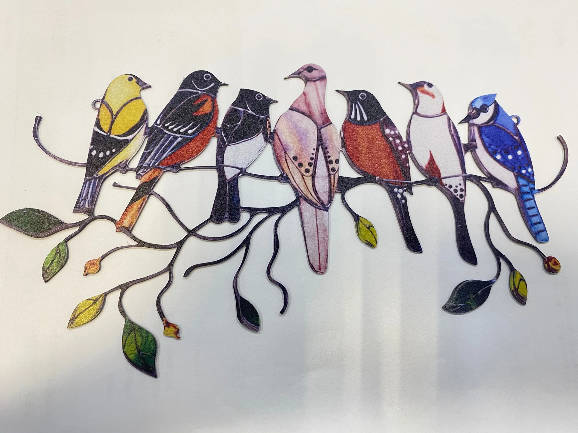 new style iron metal stained glass bird window hangings stained glass window hanger bird house decoration dropshipping free global shipping