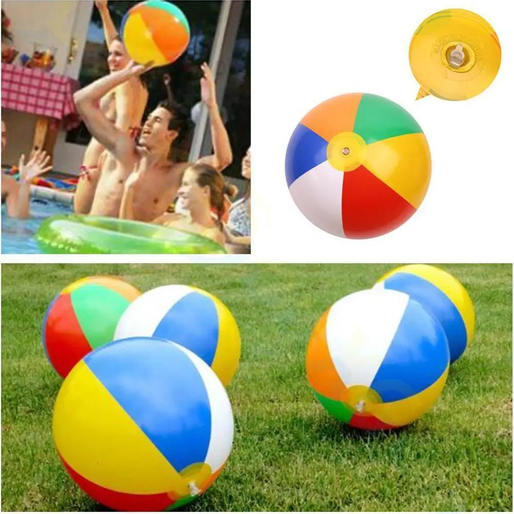 Pelota inflable de playa al aire libre, juguete divertido, playa al aire libre, juego de agua, 6 colores, Bal&oacute;n de juguete inflable de 12/14/16 pulgadas-4