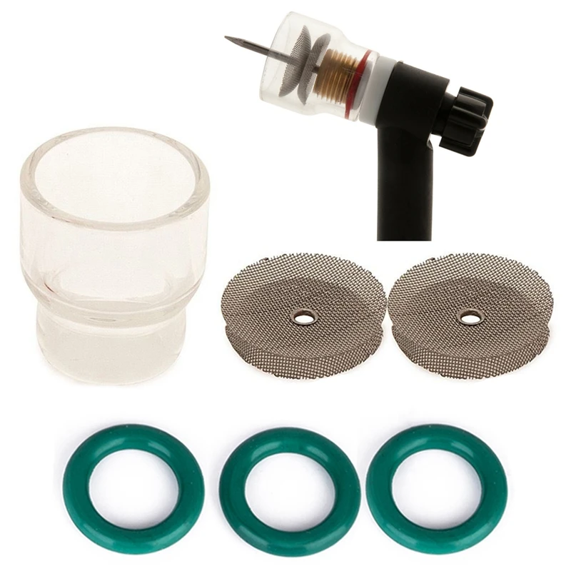 

Quality Pyrex Tig Welding Cup Kit for Tig Torches Wp-9 & Wp-17 Gas Lens 1.6Mm and 2.4Mm #12 Size Cup with Stainless Steel Filter