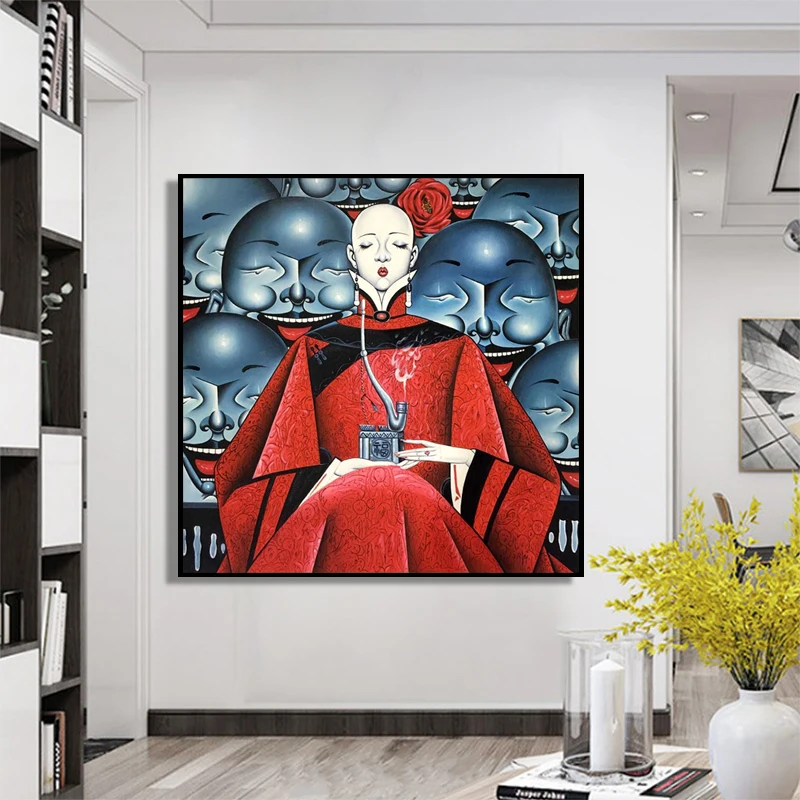 100% ручная роспись современная мода женская живопись на холсте настенное