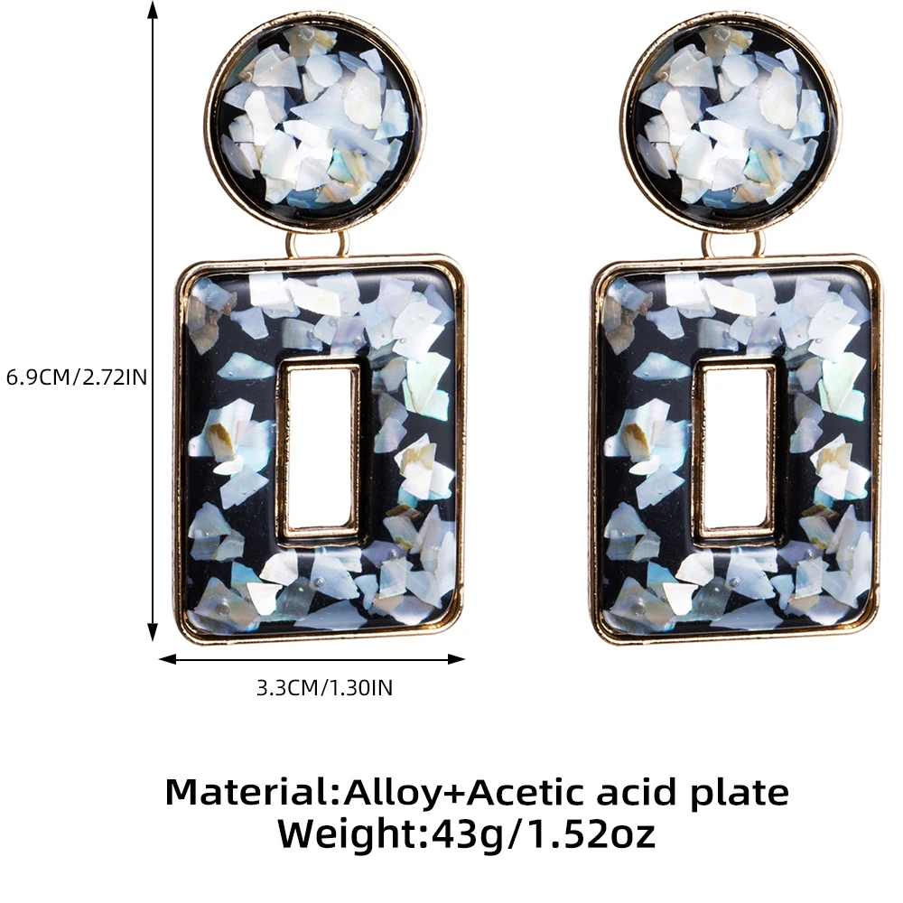 Большие серьги-подвески популярные женские вечерние квадратные серьги из