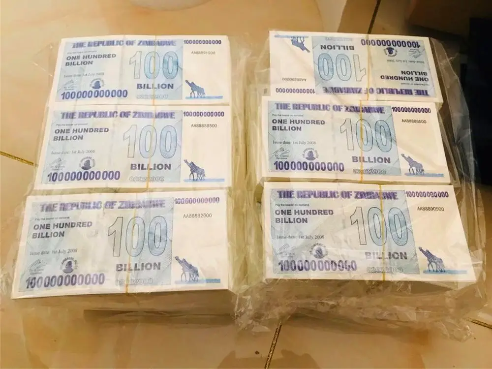 Копия бумажных купюр в Зимбабве 100 млрд банкнот Банкноты банкноты коллекционные