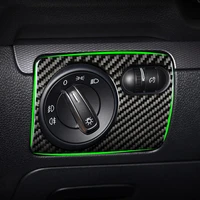 car carbon fiber headlight switch button frame cover sticker trim for vw golf 6 mk6 2010 2011 2012 2013