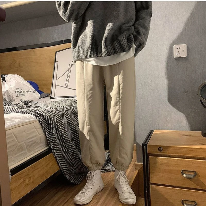

Winter Warm Loose Sports Trousers Unisex Lamb Plush Trousers for Men Women Thickened Outer Wear Plus Velvet Warmth Casual Pants