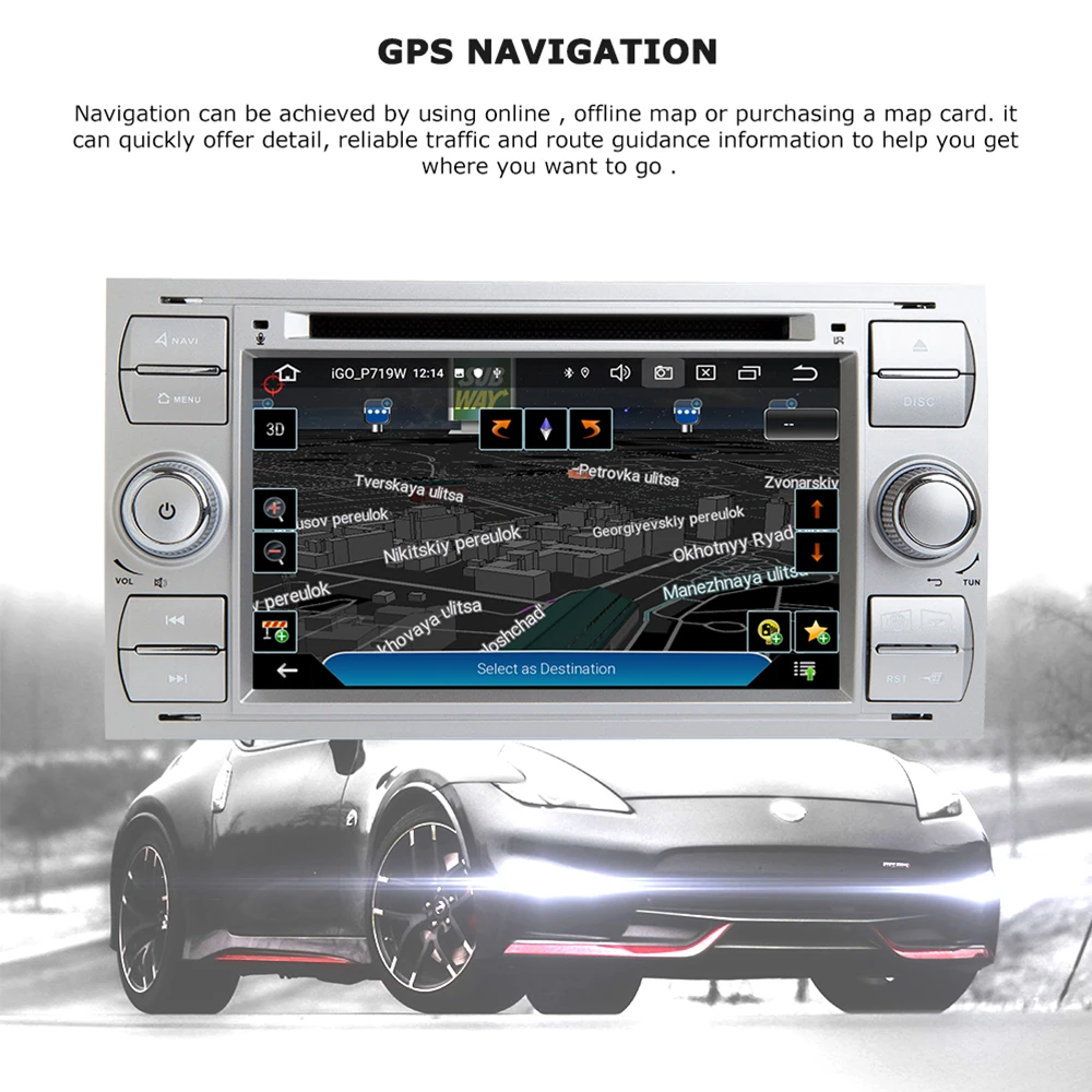 Verkauf DSP 2din Android 10 Auto Radio Für Ford Focus 2 3 Mk2 Kuga Mondeo 4 Fiesta Transit Connect S-C MAX Multimedia GPS Stereohead Einheit