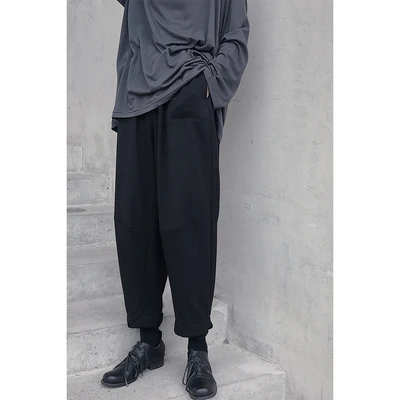 

Spring and autumn self-made trouser legs two wear straight high waist nine-point trousers
