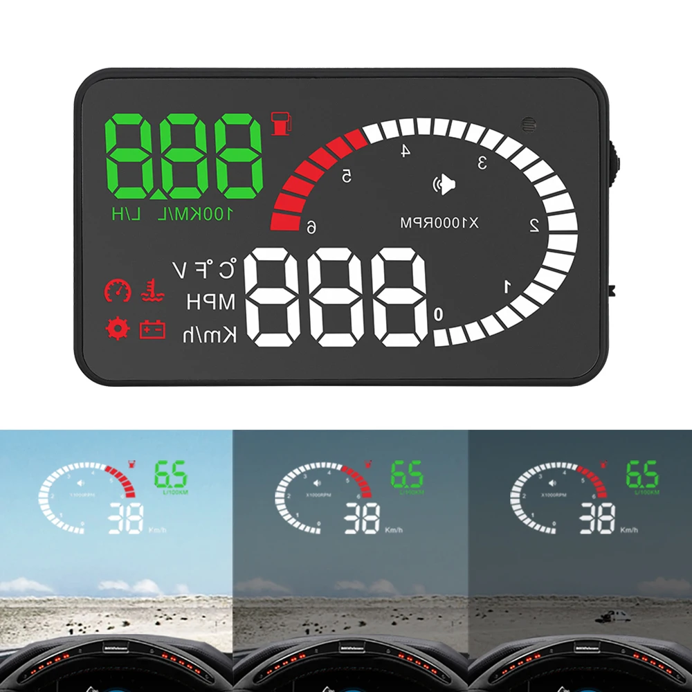 

Дисплей OBD2 на лобовое стекло Автомобильный Электронный со спидометром, 3,5 дюйма