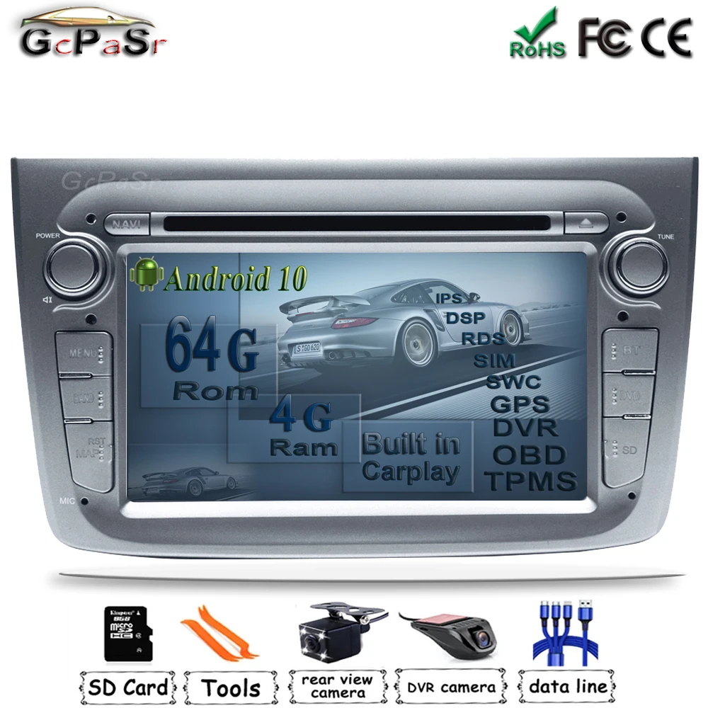 DSP 4G Android 10 2 DIN Автомобильный GPS для Alfa Romeo Mito 147 159 2008 DVD плеер CANBUS автомобильное