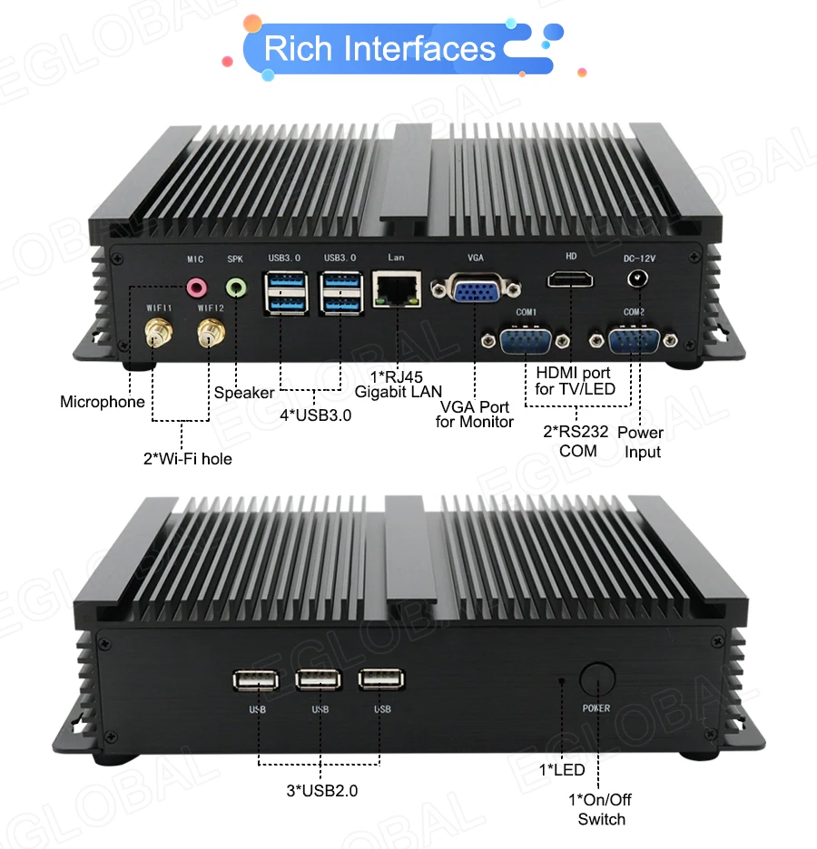 Прочный промышленный Мини ПК Intel Core i5 8250U 24/7 часов работы Windows Barebone Мини компьютер 4K VGA HDMI RJ45 LAN AC wifi