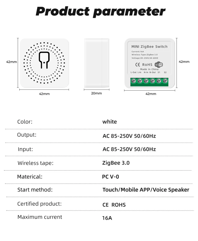

Tuya Zigbee Smart Life Smart Switch 16/10A Hub Gateway Support Two Way Control Remote Control App Work With Alexa Google Home