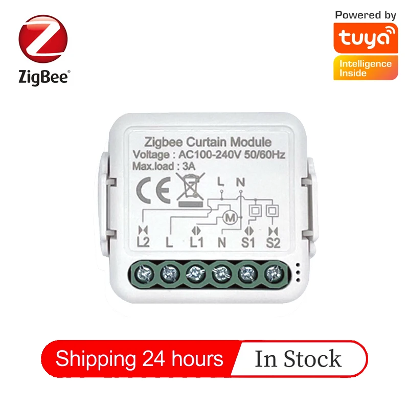 

Tuya Smart Life ZigBee Curtain Switch Module For Roller Shutter Blind Motor Smart Home Work with Alexa Google Home Voice Control