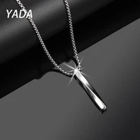 yada fashion black rectangle presentsnecklace for men women jewelry necklaces stainless steel trendy spiral necklace se210056