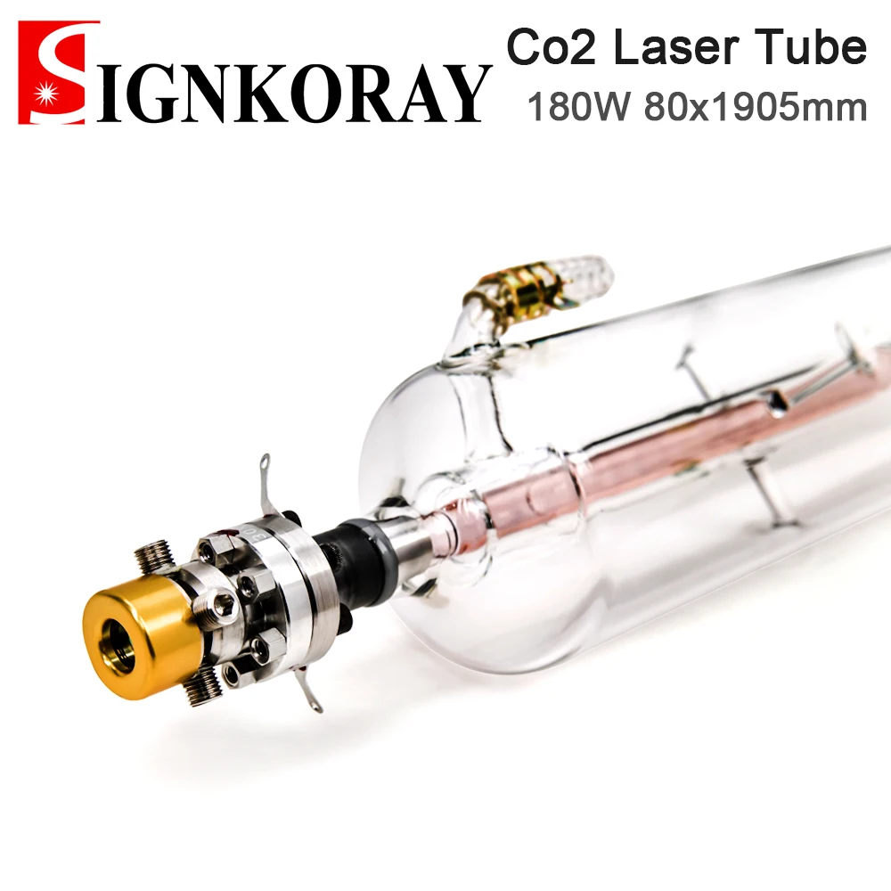 

SignKoray 180W Co2 Стекло лазерная трубка отрицательного высокого Давление Одиночная трубка 80x1905 мм для CO2 Лазерная гравировальная и режущая машина