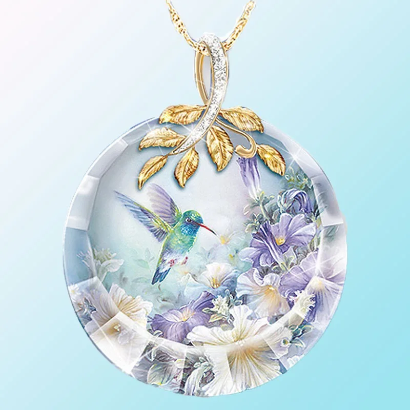 

Fashion Rose Pendant Necklace Crystal card bird accessories statement chain necklace women's jewelry