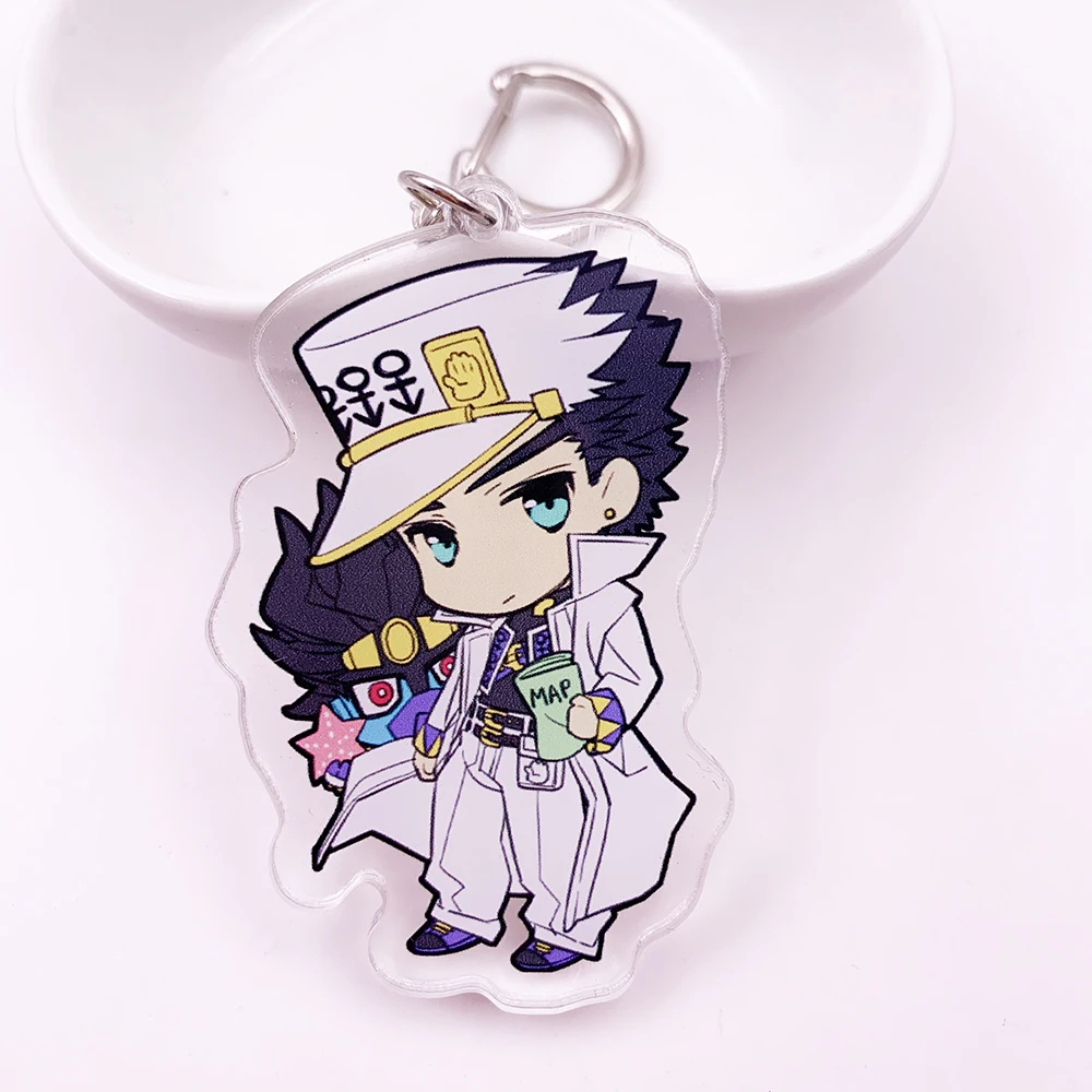 Аниме Jojos Необычные Приключения брелок Двусторонняя фигурка Kujo Jotaro Кира Yoshikage Цезарь акриловый брелок Коллекция подарок - Цвет: K0018-12