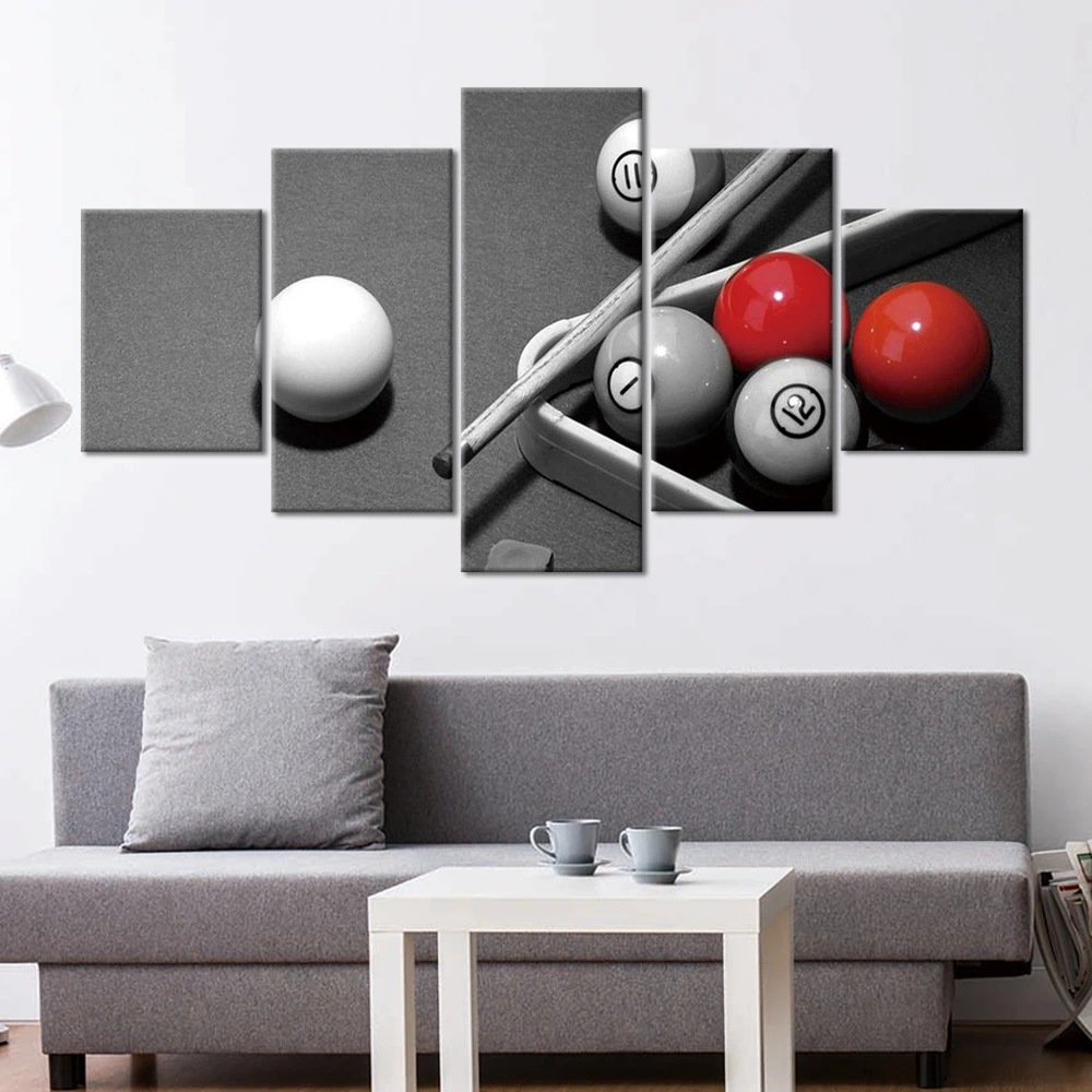 

Billiards 5 piece HD Wall Art Print HD Print posters Paintings Oil Painting Living Room Home Decor Pictures