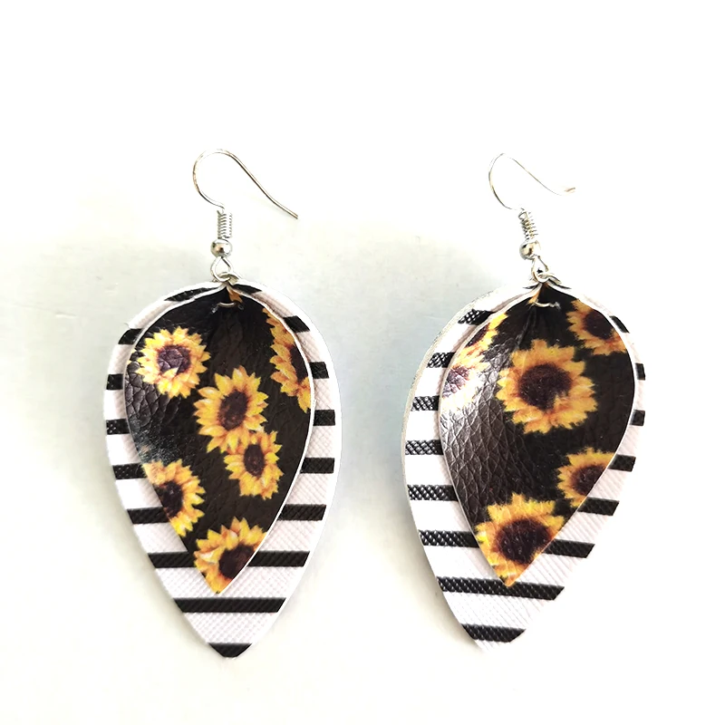 Серьги из искусственной кожи с цветком в форме подсолнуха 2020 | Украшения и