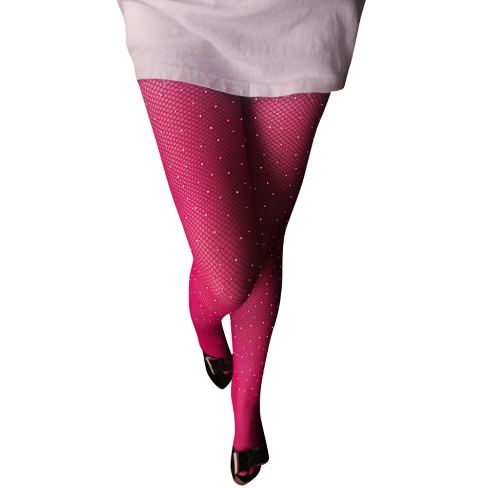 

Women Mesh Pantyhose Lingerie Tights Hosiery Glitter Rhinestone Mesh Stockings B99