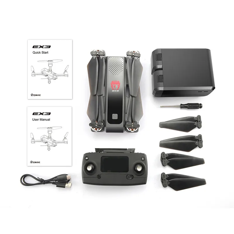 Бесщеточный складной Радиоуправляемый квадрокоптер EX3 GPS Wi Fi FPV камера 2K