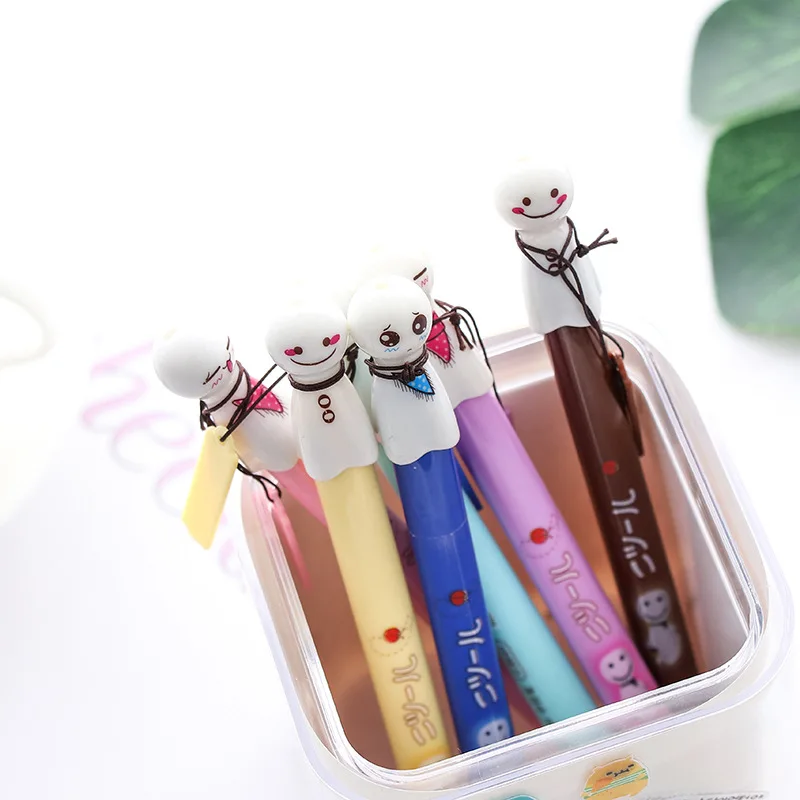 0 5 мм Милая голова куклы Kawaii гелевая ручка Подпись Ручки Escolar Papelaria для офиса школы
