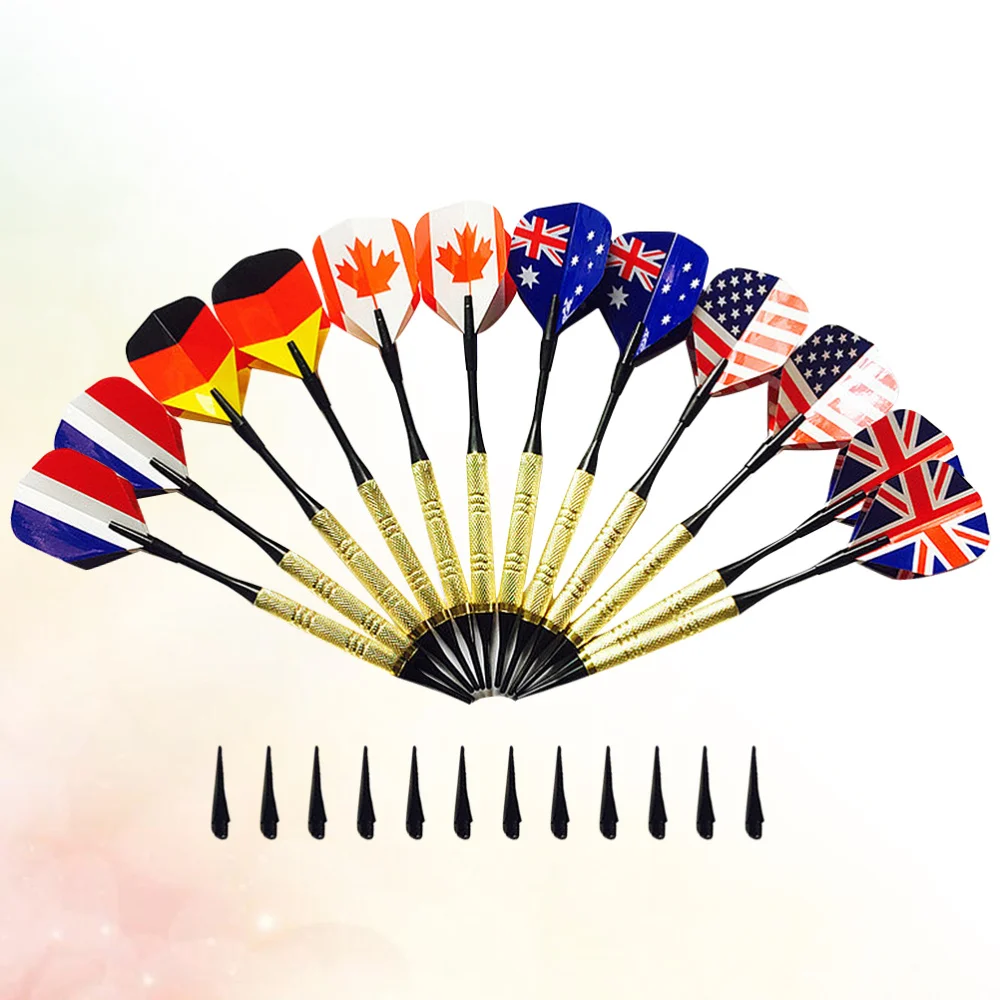 

1 Set 14g Electronic Darts Pin-type Darts Sports Supplies Colorful (12Pcs Darts 36Pcs Dart Tips)