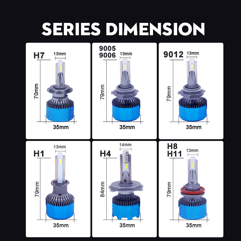 

LED Headligh H4 canbus 9012 HIR2 HB4 H7 H11 H8 HB3 led Car Fog lights LED Bulb 6500K White No Error Diodes 20000LM Mini Turbo KQ