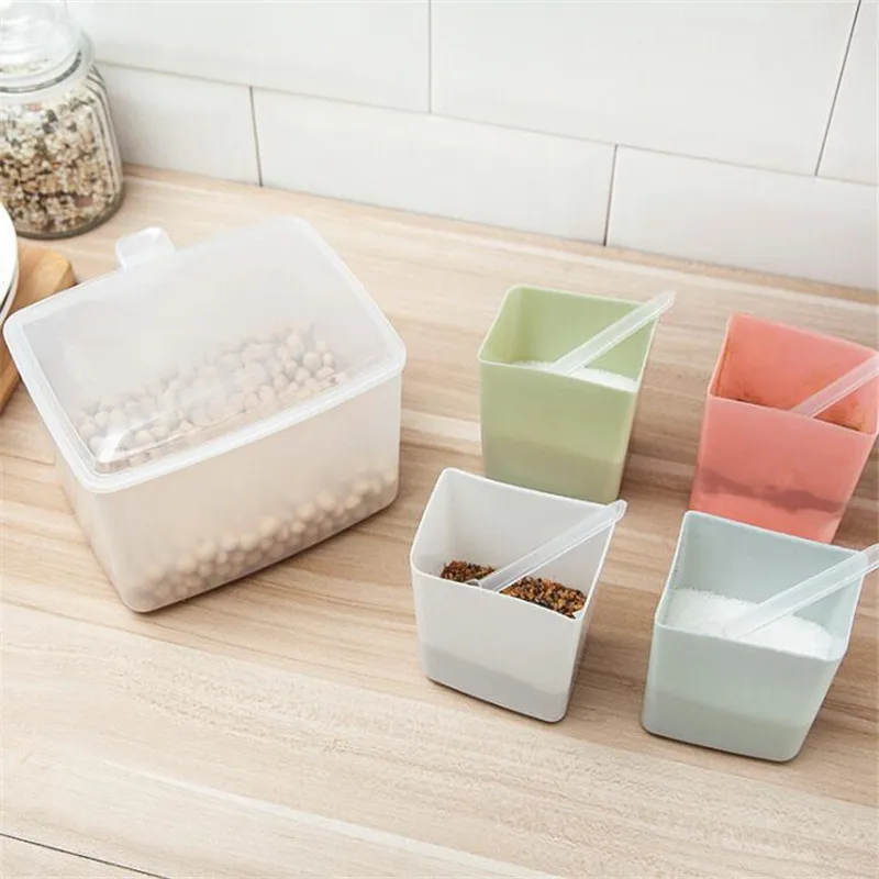 Новая коробка для хранения соли и перца с 3 ячейками крышкой контейнер специй