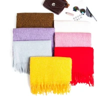 2019 south korean new thickened scarf tassel enlarged shawl red yellow pink grey blonde scarves cheap price