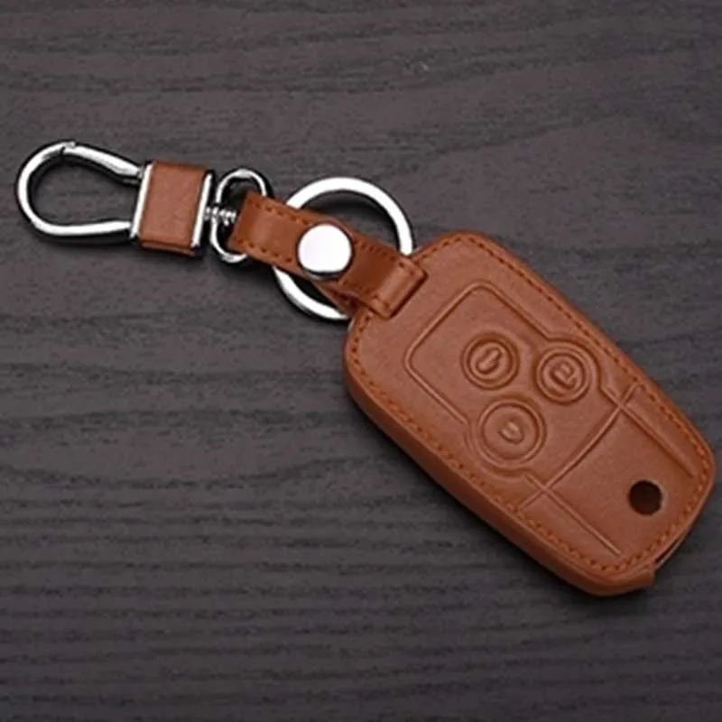 Кожаный чехол для автомобильного ключа с 3 кнопками подходит Honda Civic 2011 брелки