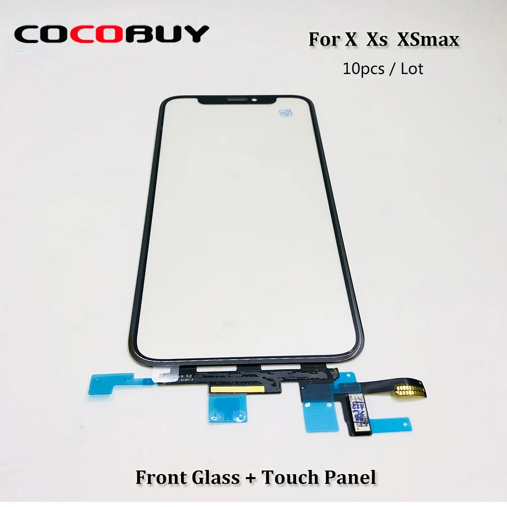 

Сенсорная панель с цифровым преобразователем для iPhone X XS XSmax XR, переднее стекло, сенсорный экран, запасные части, 10 шт.