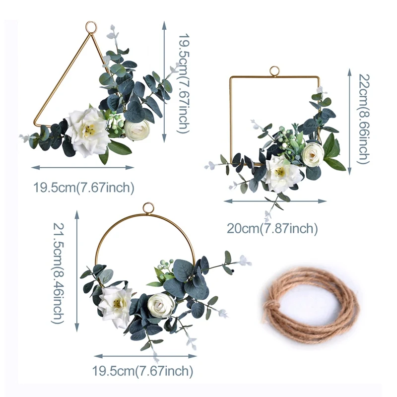 PATIMATE металлический венок украшения фотообои с пеньковой веревкой Фотофон для