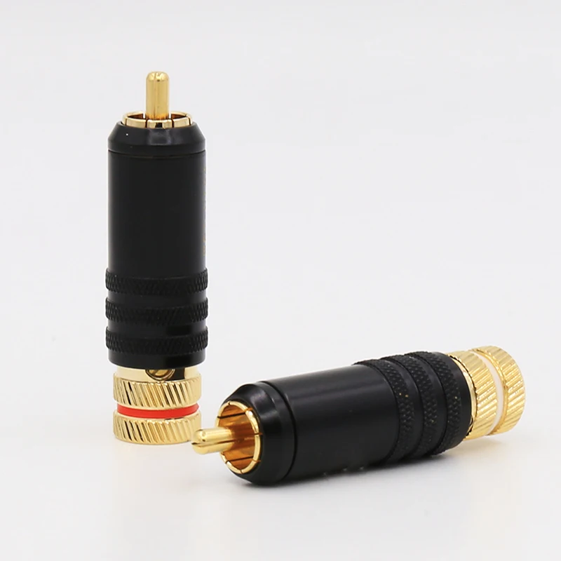 

Hifi 4pcs lotus head RCA plug connectors male WBT-0144 signal line plug WBT 0144 RCA Gold Plated RCA plug