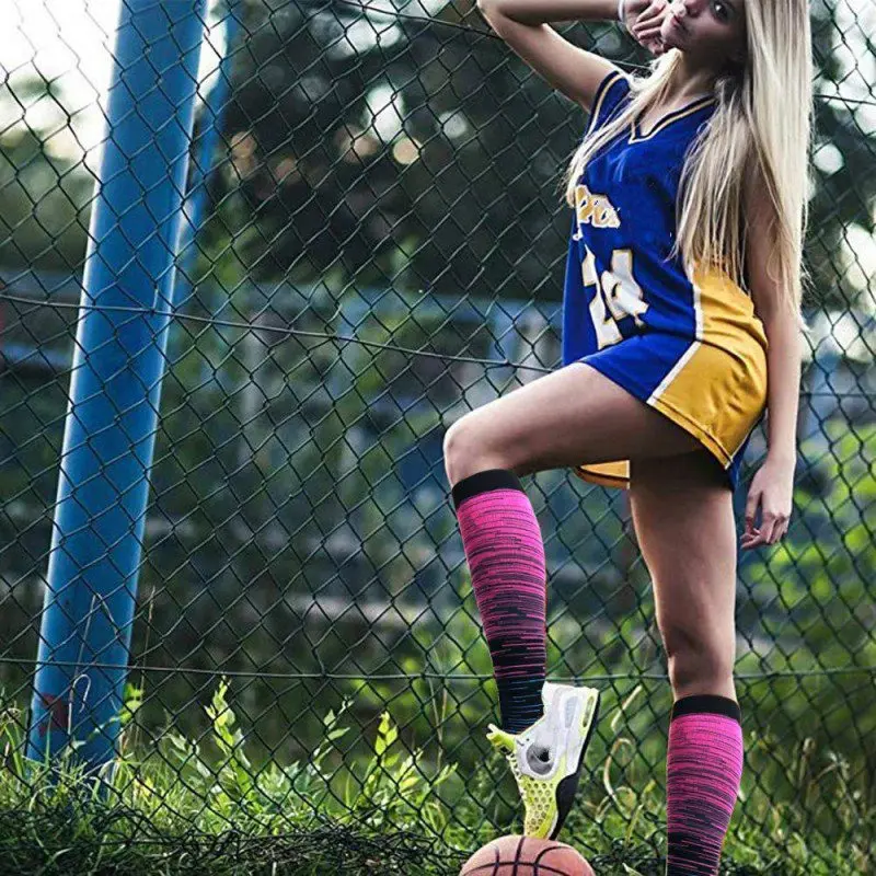 Носки компрессионные женские и мужские до колена носки для бега футбола