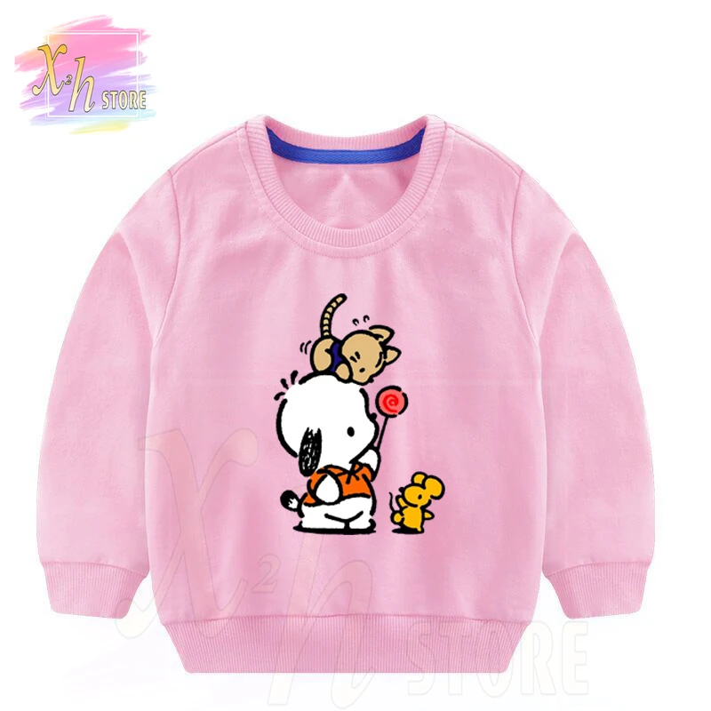 

Pochacco Printing Sports Shirt Girls Autumn And Winter Sports Top Kids Sports Top Baby Girls Pure Cotton Casual Sports Shirt