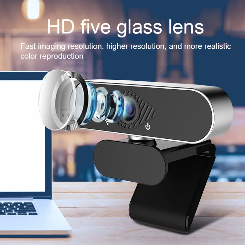 Веб-камера 2020 1080P с микрофоном веб-камера для компьютера ПК поворотная камера