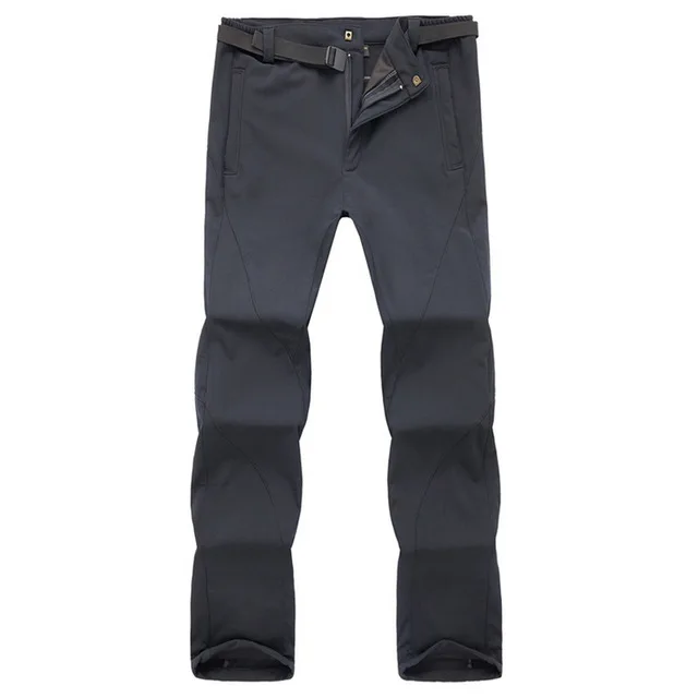 Men Black JACKSANQI женские и мужские уличные теплые походные брюки флисовые спортивные альпинистские походные горные водонепроницаемые женские брюки RA323 - Цвет: Men Black
