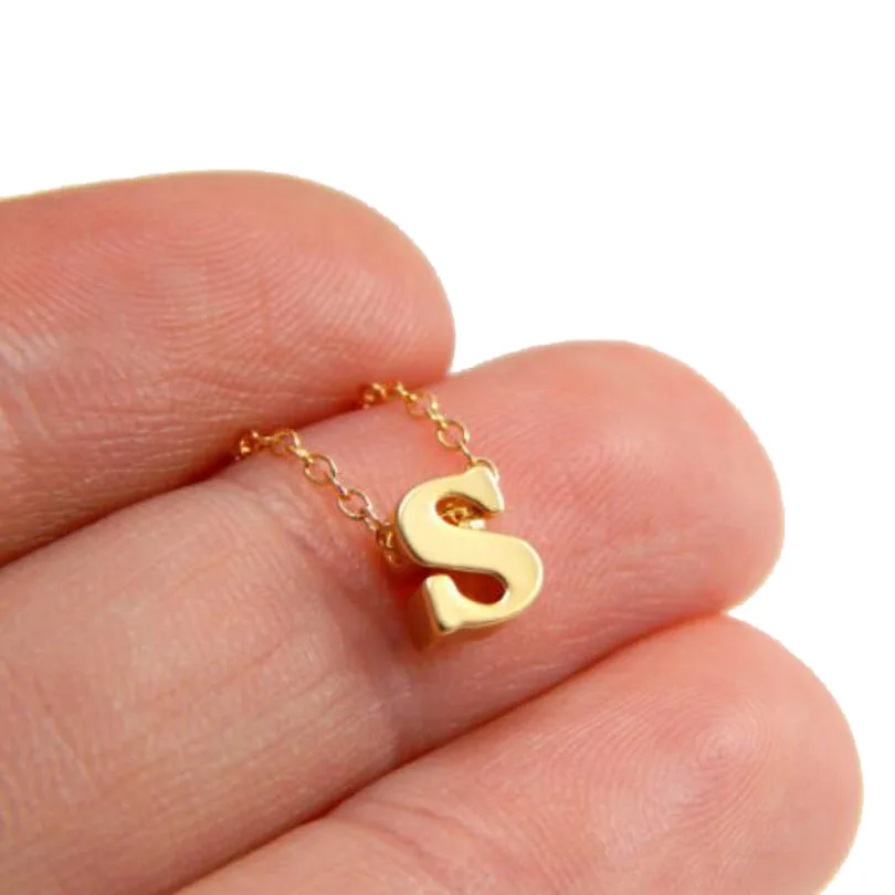 Модные крошечный лакомство A-Z ожерелье цвета: золотистый серебристый Цвет письмо