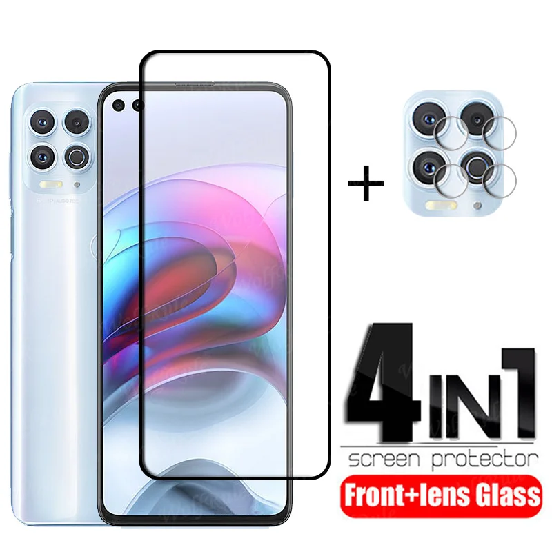 Protector de pantalla 4 en 1 para Moto G100, pel&iacute;cula de vidrio templado para Moto G100, Protector de pantalla para Moto G100-0