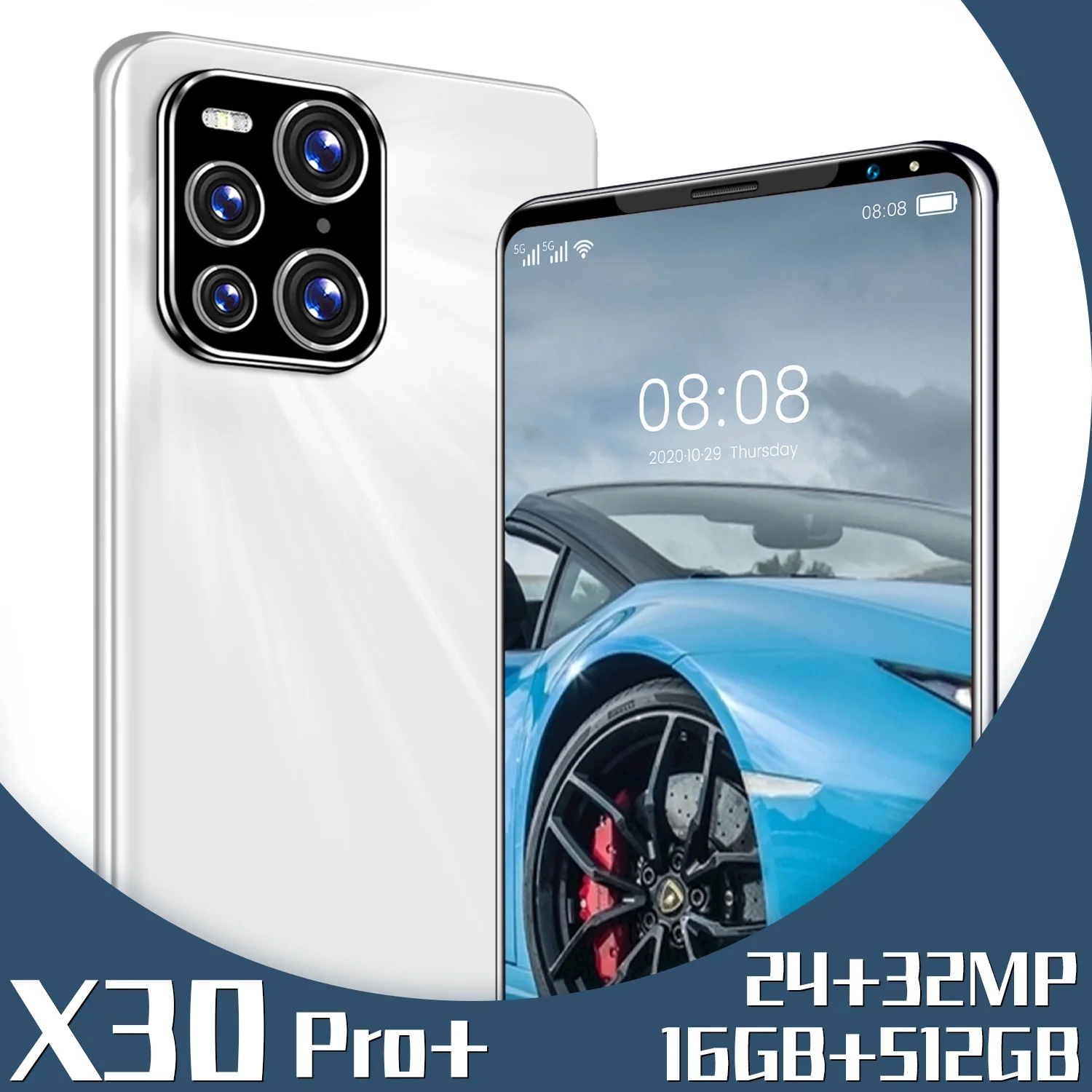 

Global Version X3 Pro Smartphone 5.5 Inch 5600mAh 16+512GB Cellphone Android10 Face\Fingerprint Unlock 4G 5G Networkphone