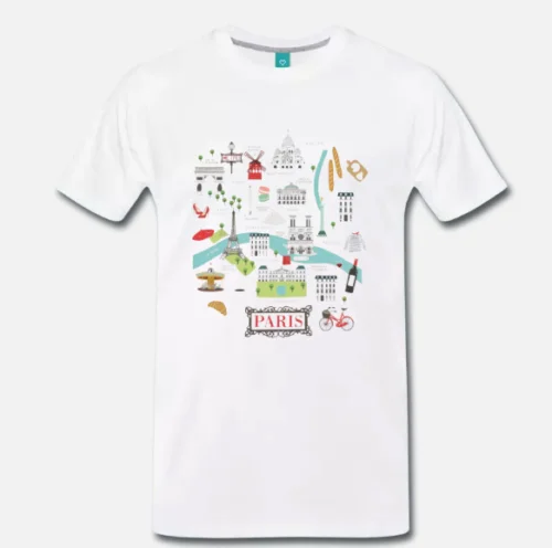 Футболка сувенир MAPPA PARIGI Париж Франция произведение искусства карта 4 S M L XL 2XL 3XL| |