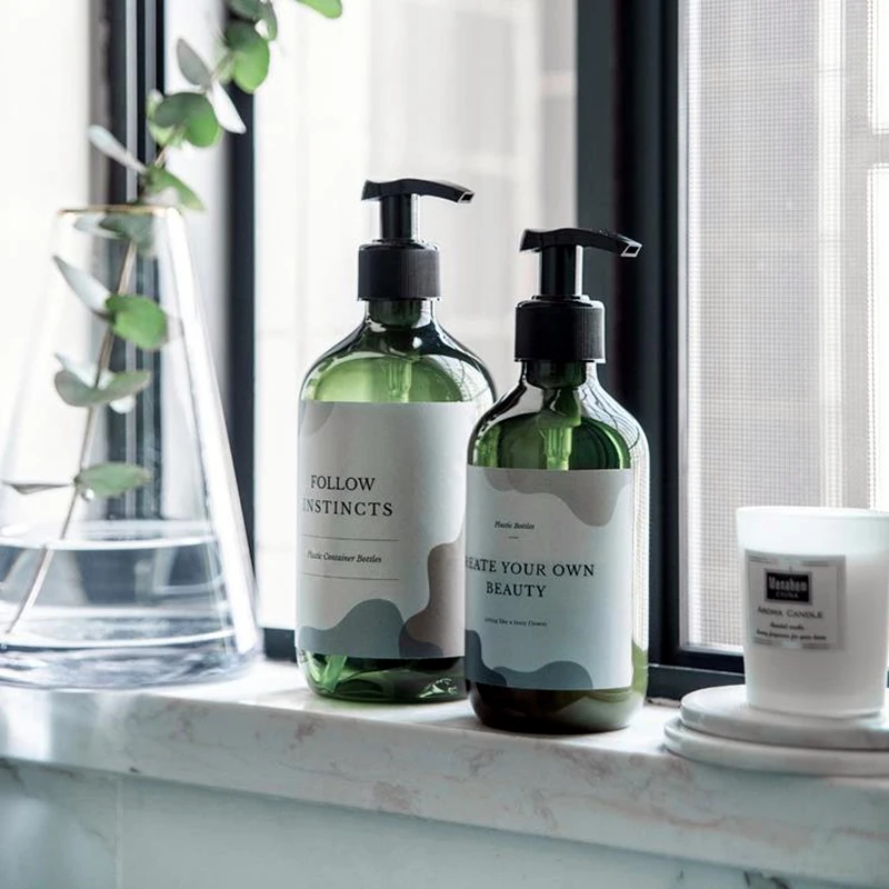 Лосьон Sub bottle большая емкость шампунь гель для душа пустая бутылка янтарный 500 мл