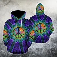 3d hoodies colorful peace hippie hoodie for menwomen sweatshirt unisex spring casual pullover zipper dropshipping