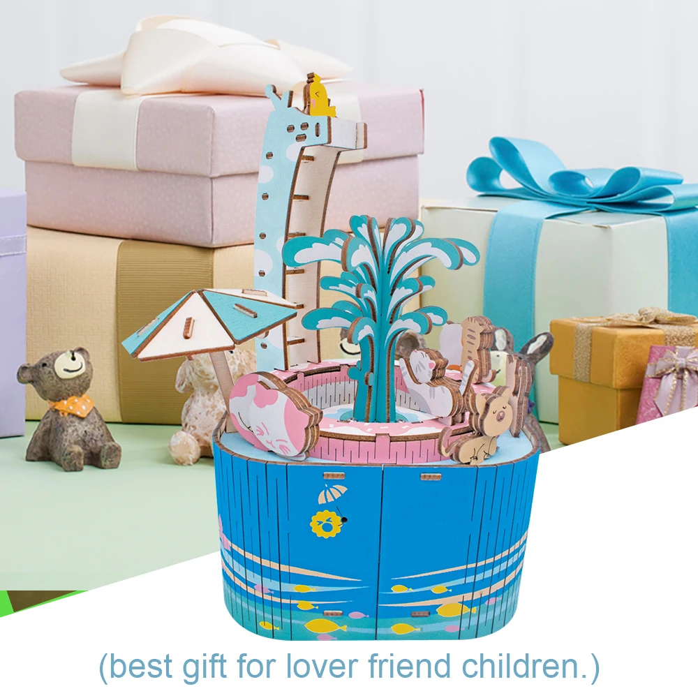 CUTEBEE Diy музыкальная шкатулка Кукольный дом Миниатюрный домик с деревянная мебель