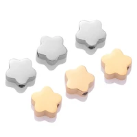 10pcs stainless steel flower small hole loose beads jewelry accessories flower charm for diy necklace bracelet jewelry making