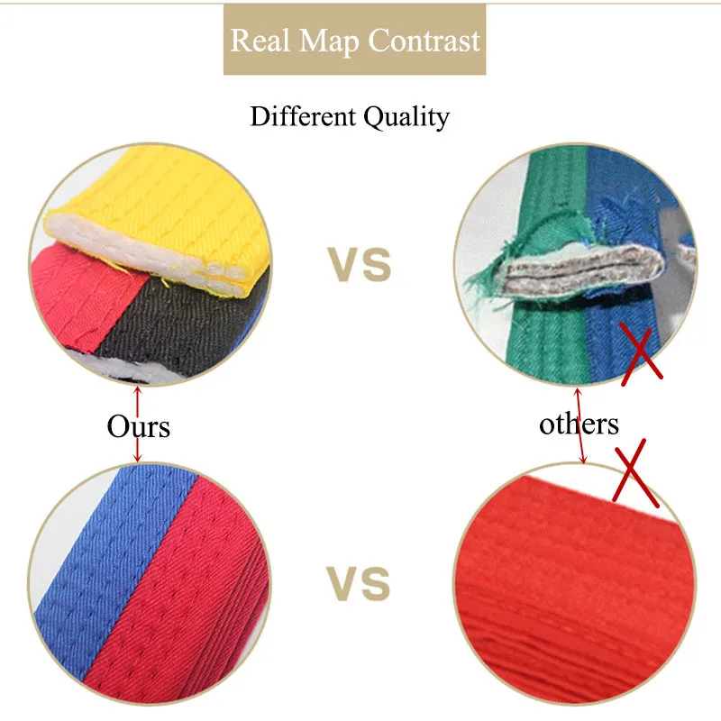 Цветные ремни для тхэквондо хлопковые боевые искусства дзюдо карате униформа TKD