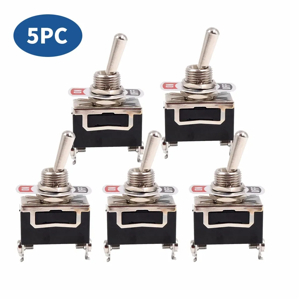 Рычажный переключатель кулисный SPST 2 штифта/12 V 24V 220V 230V 5 Pieces2019 products co. ltd