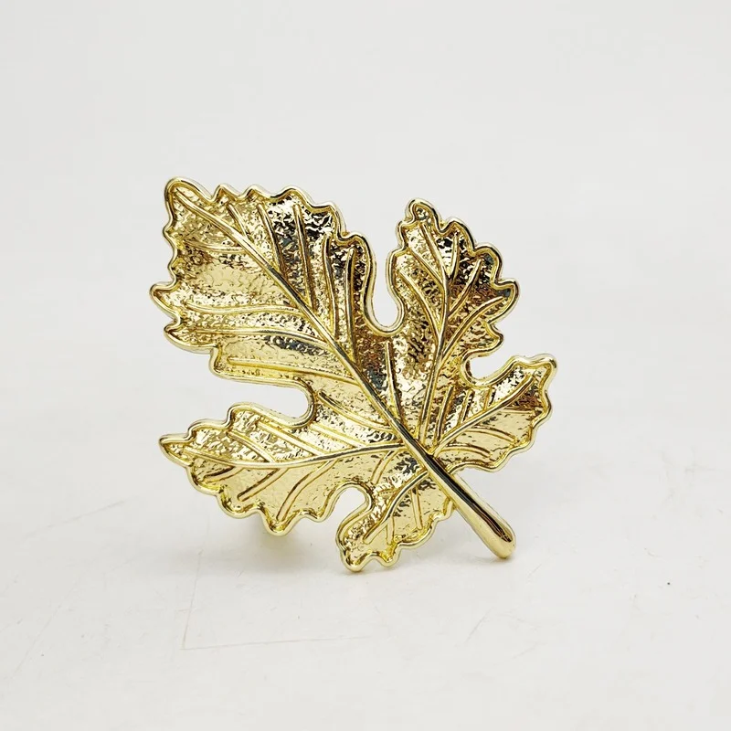 

New retro maple leaf napkin buckle bronze leaf napkin ring forest series theme wedding napkin ring 100pcs