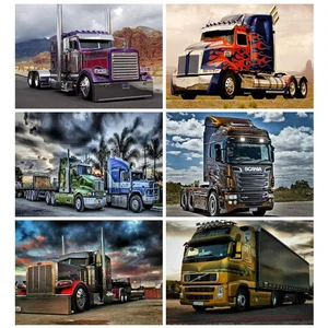 Huacan алмазная мозайка полная выкладка автомобиль картины из страз алмазная вышивка пейзаж декор для дома