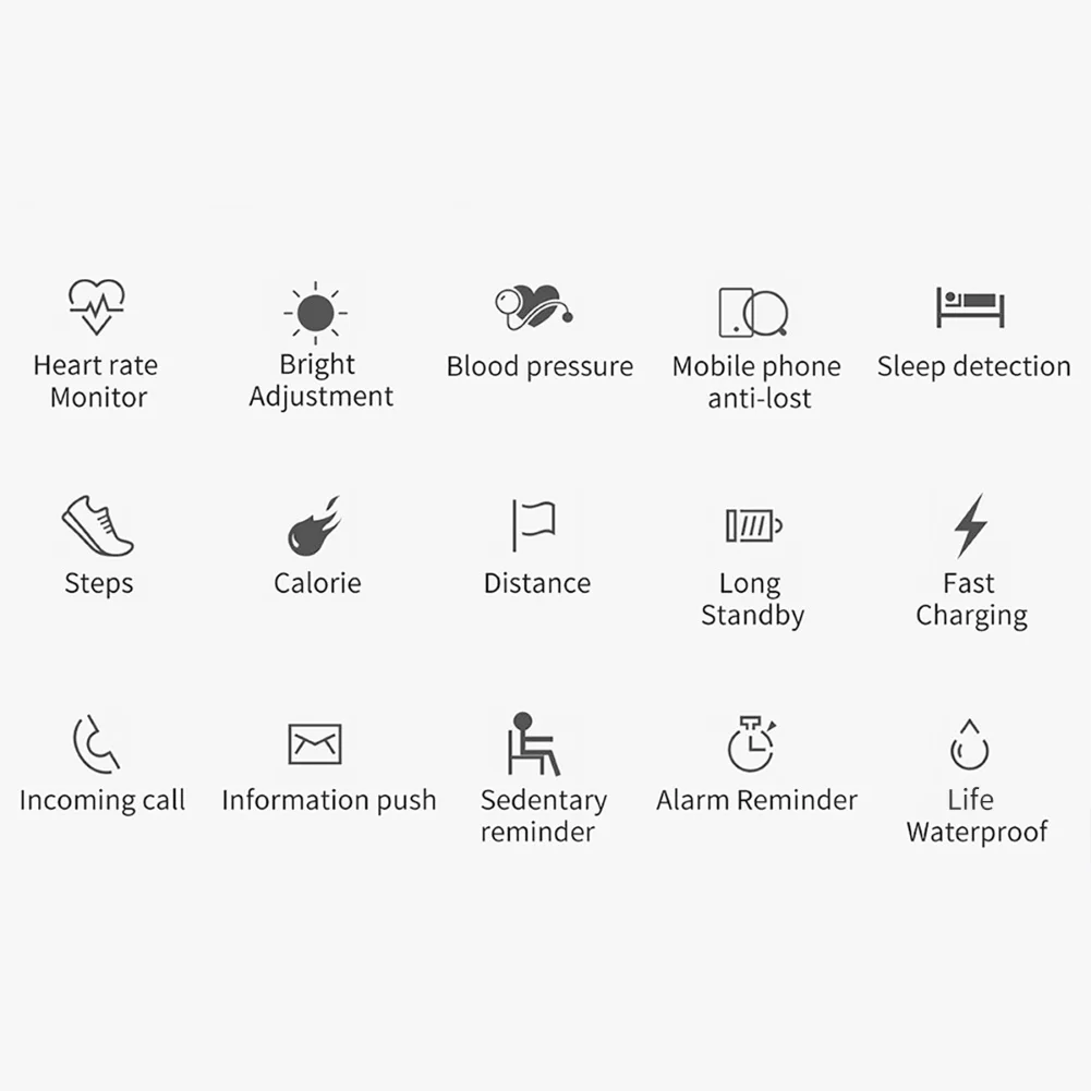 

Q18 1.14inch Color Screen Heart Rate BP Monitor Sport Pedometer Smart Bracelet